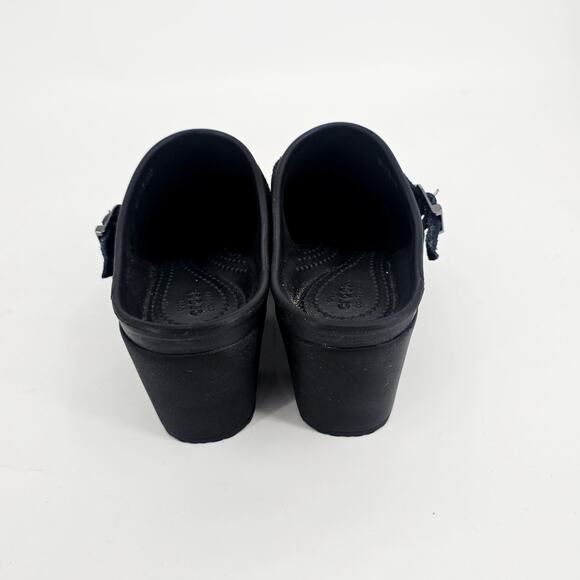 Crocs Sarah Clogs Shoes Womens Size 8 Black Mules Slip-On Dual Comfort Nurse - Picture 4 of 8